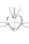 ® Best Friend 4 Pieces Make Gray Heart Gift Necklace Accessory Teen Necklace