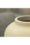 Textured Cream 20 cm Natural Ceramic Textured Vase Handmade Plain Bohemian Trend Minimalist Design - 2