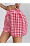 Women's Comfortable Elastic Waist Plaid Patterned Summer Shorts