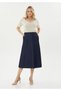 Midi Zippered Denim Patterned Skirt