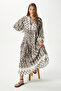 Modest Women's Soft Gray 100% Viscose Maxi Length Balloon Sleeve Long Summer Dress - 6