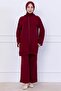 Hooded Kangaroo Pocket Zippered Ayrobin Suit Claret Red Hm2731 - 2
