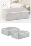 Set of 2 Gray Leaf Mega Size Base under Bed Cabinet Pillow Quilt Clothing Sweater Clothes Bag