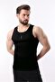 Black Men's Ribbed Cotton Lycra & Undershirt - 2505 - 2
