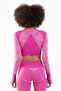 Slimfit Women's Crew Neck Orchid Crop Top - 2