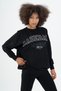 Oversized Women's Crew Neck Black Sweatshirt - 3