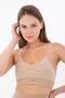 Slimfit Women's V-Neck Beige Melange Bra - 3