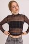 Patterned Black Transparent Flexible Stylish Blouse Black - 3
