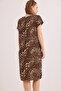V-Neck Comfortable Fit Woven Viscose Dress Leopard - 3
