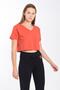 Regular Women's V-Neck Tile Crop Top