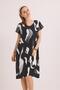V-Neck Comfortable Fit Woven Viscose Dress Black - 3