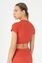 Slimfit Women's Crew Neck Tile Crop Top - 3