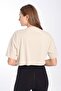 Comfort Women's Crew Neck Clay Color Crop Top - 2