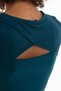Slimfit Women's Crew Neck Turquoise Crop Top - 6