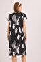 V-Neck Comfortable Fit Woven Viscose Dress Black - 2