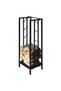 Decorative Metal Wood Holder Fireplace and Stove Side Black 30 X 35 X 110 cm