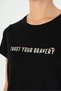 Regular Women's Crew Neck Black T-Shirt - 5
