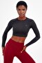 Slimfit Women's Crew Neck Black Crop Top
