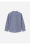 Male Child Stripe Mao Collar Long-Sleeve Shirt Blue 6141 - 3