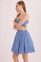 Strapless Mini Woven Dress with Back Detail Blue - 3