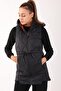 Regular Women's Hooded Black Vest - 4