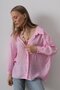 Shilsee Women's Pink Pocket Oversize Shirt - 2