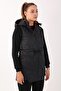 Regular Women's Hooded Black Vest - 3