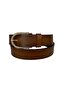 100% Genuine Leather, Brown Women's Jeans with Gold Buckle, Sports Belt 4 Cm=an-byn-12