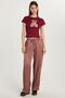 Women's Regular Fit Elastic Waist Tie Satin Wide Leg Pink Trousers - 3