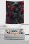Red Rose Detailed Sword Knight Stain Resistant Fabric Wall Cover Wall Carpet Tapestry - 2