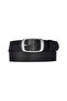 100% Genuine Leather, 4 cm Black Women's Belt with Silver Buckle; Jeans, Sports Belt An-Byn-19