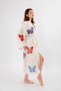Muslin Kimono 100% Cotton Butterfly Printed Patterned Bathrobe Kaftan Dressing Gown - 5