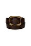 100% Genuine Leather, Women's Dark Brown Jeans with Gold Buckle, Sports Belt 4 Cm=an-byn-08