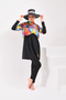 3 Pieces of Hijab Swimsuit with Pleat Detail on the Shoulder Full Covered Swimsuit Plus Size Burkini - 3
