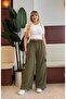 Women's Large Size Lycra High Waist Cargo Pocket Crepe Pants 21059 - 4