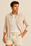 Men's Oversized Shirt Collar Linen Long Sleeve Summer Shirt - 2