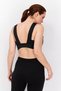 Women Brand Logo Training Sports Bra, Black - 4