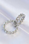 Brass Silver Color Chain Model Hoop Earrings - 2