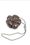 Women's Metal Flower Model Evening Dress and Special Occasion Portfolio Chain Strap Bag Smoked - 5