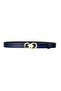 100% Genuine Leather, Gold Buckle 3 Cm Navy Blue Women's Belt; Dress, Trouser Belt = 3cm-kdn-43 - 6