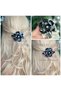 Luxury Camellia Brand Fashion French Automatic Clip-On Rose Flower with Pearl Shiny Buckle Black