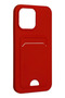 iPhone 14 Pro Case Kelvin Silicone with Business Card - Red Zngzr - 3