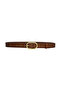 100% Genuine Leather, Gold Oval Buckle 3 Cm Brown Women's Belt; Dress, Trouser Belt = 3cm-kdn-32 - 8