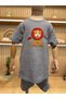 Lion Embroidered Boy's Shorts Suit - Summer Set of 2 - 2