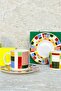 Macha Premium Porcelain 4 Piece Coffee Cup Set for 2 People 90 ml Navy Blue Special Design