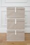 4 Pieces of Mini Box Storage Set with Supportive Lids 40X30X26 cm - Brown Striped - 7