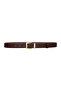 100% Genuine Leather, Gold Set Buckle 3 Cm Dark Brown Women's Belt; Dress, Trouser Belt = 3cm-kdn-47 - 7