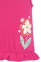 Girl's Fuchsia Sleeveless Cotton Dress - Floral Patterned Dress with Ruffled Hem - 2
