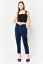 Women Regular Fit Straight Leg Crop Pants, Navy - 3