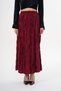 Women's Burgundy Stylish and Comfortable! Long Skirt with Pleated Gather Detail (Size 36-48) - 6